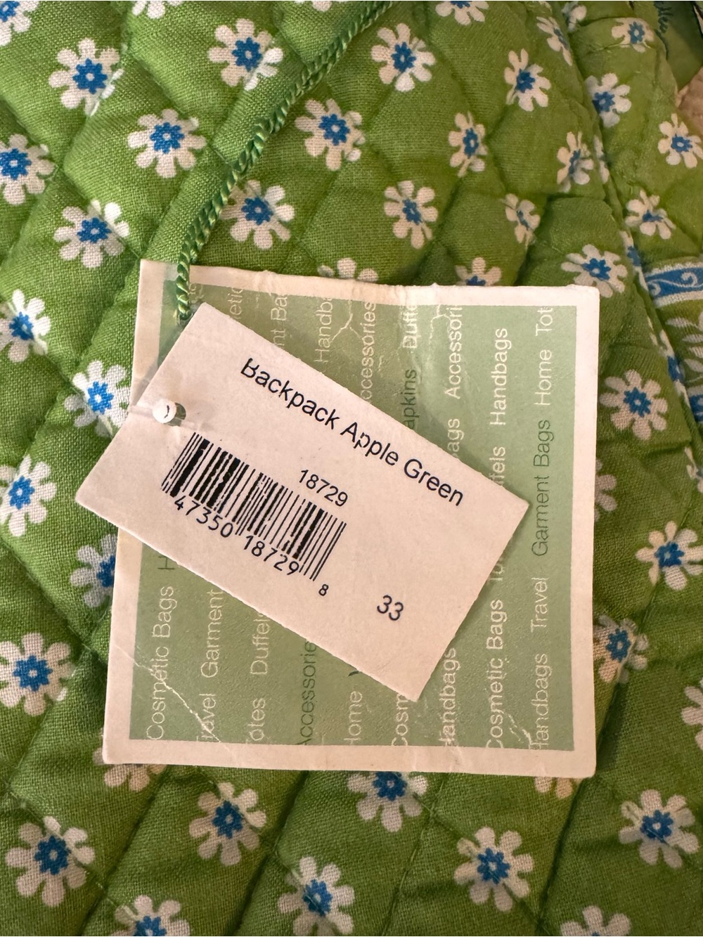 Vera Bradley 2004 Apple Green Small Backpack Retired Floral Vintage - Picture 11 of 16